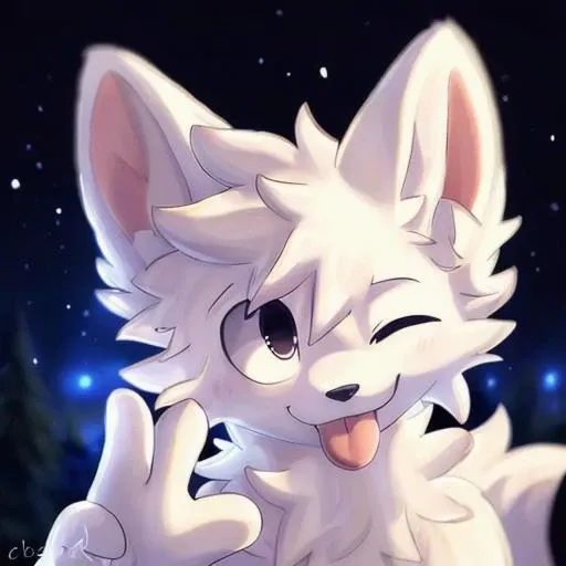<lora:Boykisser V1:1> BoyKisserFur, white fur, white body, smiling, fluff
realistic, BoyKisserFur, <lora:more_details:0.5>, detailed fur, well shaded, detailed shading, night sky, depth preseption, depth, looking at camera, portrait, sticking tongue out, one eye closed, peace hand gesture, sparkles