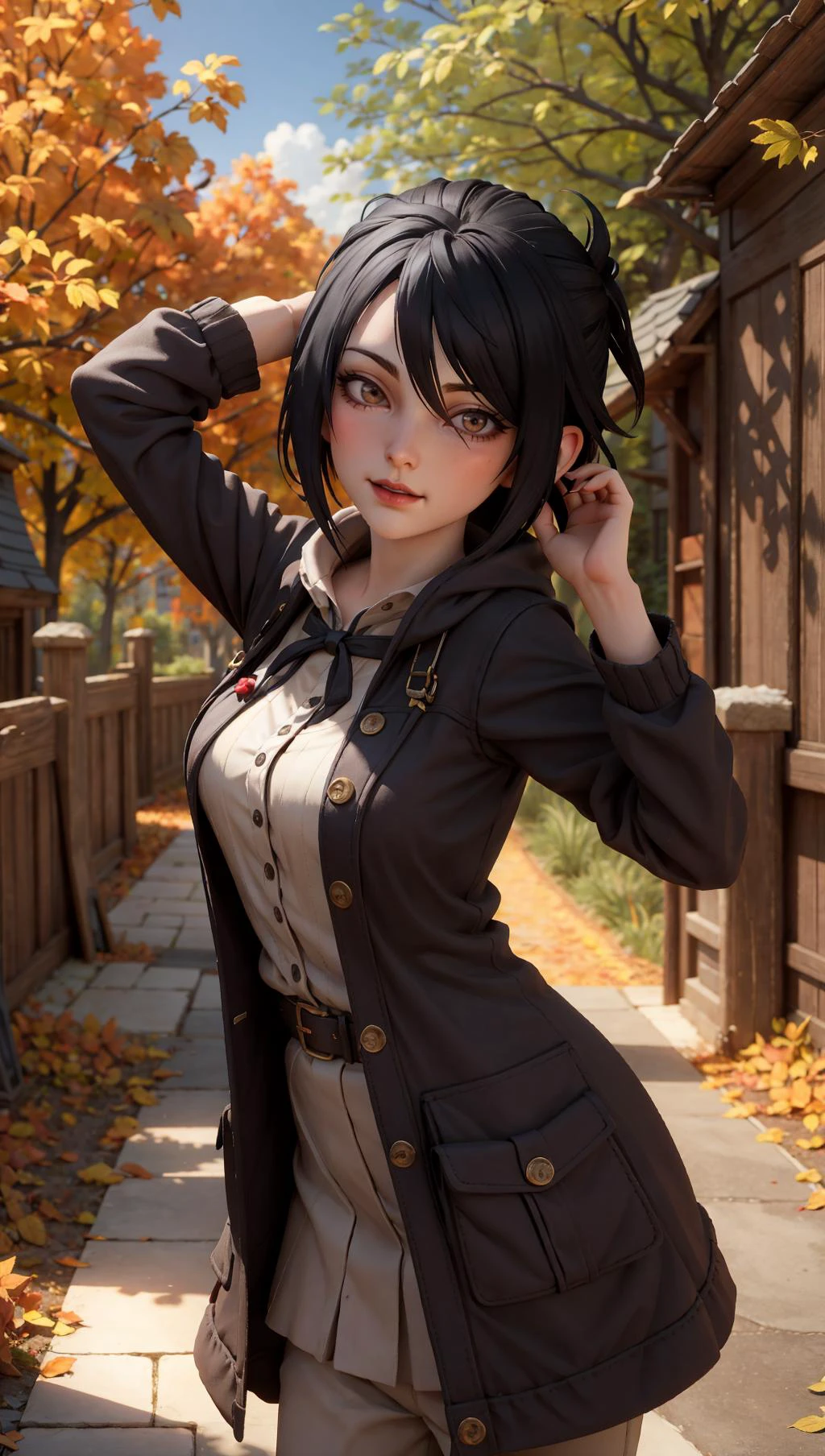 <lora:MorriganDA:0.67>, 1girl, bare tree, black hair, branch, bare tree, forest, in tree, nature, outdoors, solo, tree, winter, horizon, pose, light smile, wooden house,
masterpiece, best quality, digital art, 3d, 3d background, <lora:backlight_slider_v10:-1>