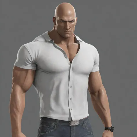 masterpiece,high quality,
<lora:PE_Hitman47:0.8> PEHitman,extremely muscular,bodybuilder body,
wearing shorts and white shirt