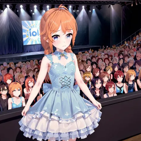 1girl, Molly MacCormack on stage in front of a crowd in an idol dress, <lora:Molly_MacCormack:1>, <lora:xl_idol_dress-2.0:1>