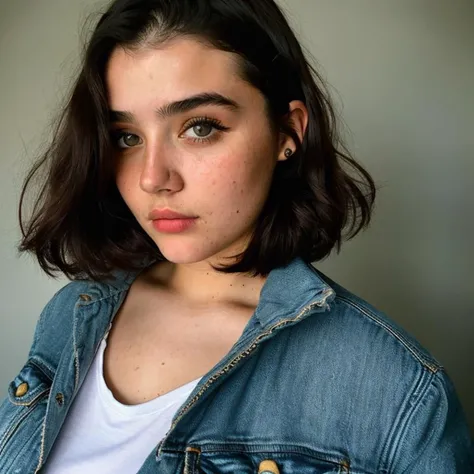 RAW close up portrait photo of 18 years old sks woman wearing a jacket, studio lighting <lora:locon_miaalvescz_v1_from_v1_64_32:1.0>