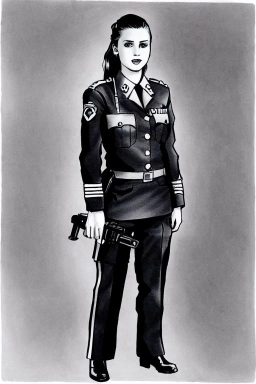 TheRPGCharGenEsAFArt 1girl holding a gun in a uniform