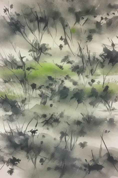 Temperate Grassland<lora:EnvyInkAndWashXL01:1>