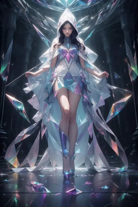 (Masterpiece, Superior Quality, Best, Official Art, Beautiful and Aesthetic, Long Exposure: 1.2), Smooth Movement, Charming Patterns, 1 Girl, (No Cleavage: 1.4), (Long Dress with Sleeves: 1.3), Long Blue Dress, (Small Breasts: 1.2), Bare Shoulders, Adult Russian Woman, Freckles, Black Wolf Hair, Portrait, Solo, Upper Body, Looking at the Observer, Detailed Background, Detailed Face, (CrystallineAI, crystalline theme: 1.1 ), elemental water sprite, spinning water, water control, diamond clothes, dynamic pose, floating particles, ethereal dynamics, water, steam, ocean in the background, blue hue, coast, ethereal atmosphere,