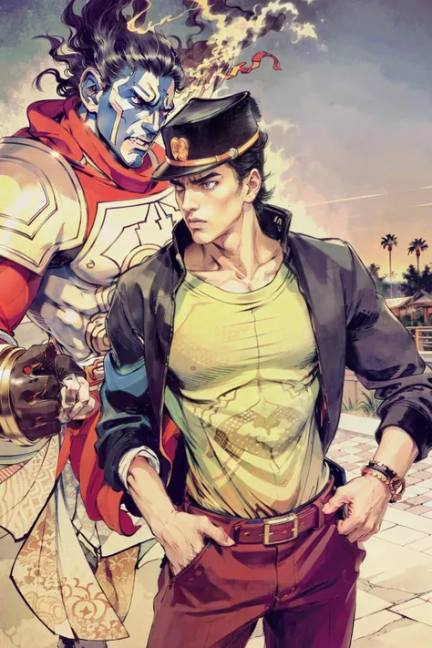 masterpiece, best quality, <lora:xrs2.0:0.8>, <lora:jojo-f:0.6>,joxth,stand \(jojo\), jojo pose,