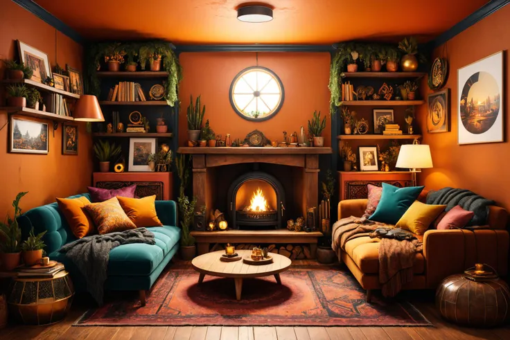 photorealistic, detailed digital illustration of a Decopunk Snug den with warm-toned decor,  <lora:EnvyCozyXL01:0.7>,  <lora:xl_more_art-full_v1:0.7>, <lora:PE_EpicLand:0.7> PEEpicLand