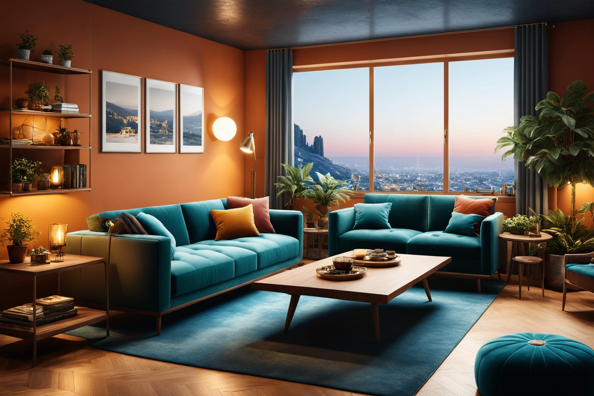 photorealistic, detailed digital illustration of a Lunarpunk Warm living room with plush furniture, <lora:EnvyCozyXL01:0.7>, <lora:xl_more_art-full_v1:0.7>, <lora:scibu:0.7> scibu