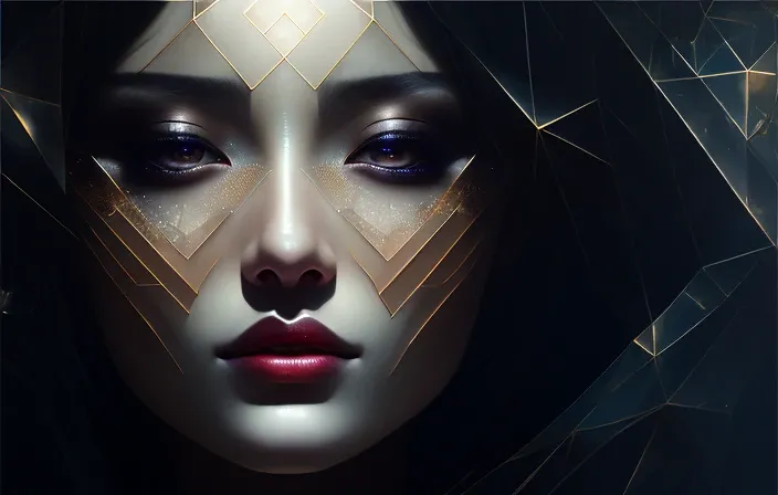 dense shades, dark, oil on canvas, thick strokes, neural divine geometric crystal mesh surrounds, crystal orbs refracting, defined lines and edges, closeup, insanely detailed, volumetric lighting by ayami kojima and ewelina kowalczyk and alessio albi, trending on artstation
