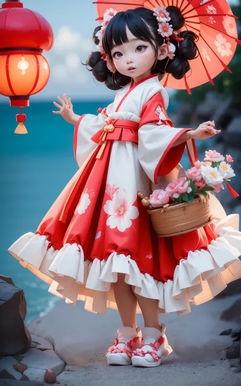 msgfkid,msposter,[cute:chinese:0.5],1child,masterpiece,best quality,photorealistic,realistic, (5yo:1.6) ,ultra high res,beautiful,perfect lighting,
long sleeves, hair ornament, chinese clothes, dress, hair bun, flower, double bun, fur trim, red dress, skirt, bangs, shoes, hanfu, hair flower, wide sleeves, floral print, sandals, white footwear, hanbok, bag, hand fan, braid, jacket, hair rings, holding fan, paper fan, red skirt, lantern, ribbon, outstretched arms,  child, pink skirt, long skirt, jewelry, basket, animal ears, red footwear
photograph, elegant, side view shot of a Impassioned (Sister:1.3) , =, Coaching, Lyrical hair, Side-swept bangs hairstyle, Gradient Gloves, The Caribbean Sea in background, at Dusk, Tranquil, Dreamcore, film grain, Canon 5d mark 4, Zoom lens, masterpiece, trending on artstation, <lora:0000_aiMeishi_msgfkid-000011:0.8>