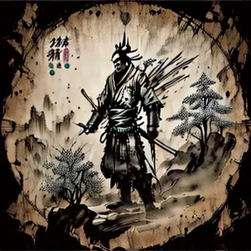 abstract background, a closeup of a black and white drawing of a samurai with a dragon, samurai deity with koi armor, demon samurai warrior, demon samurai, inspired by Kanō Hōgai, samurai style, samurai with demonic mask, samurai chain undead paint, samurai vinyl wrap, detailed bushido shaped smoke, samurai, samurai portrait, samurai warrior, Japanese warrior