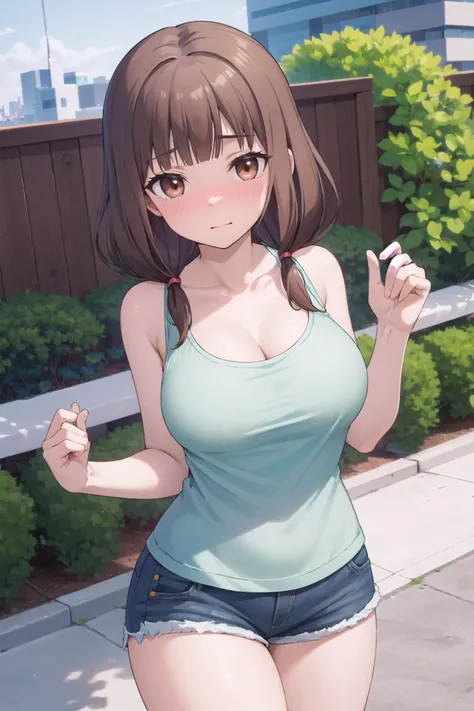 Huge boobs, nipples through tank top, tank top