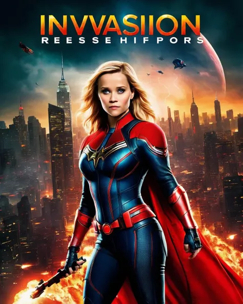 portada de comic Marvel, mujer volando, Superhero Group, muchos personajes, poses dinamicas, espectacular, fantasy, Science-Fiction, --auto
