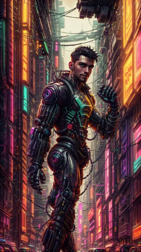 (GS-Masculine:1.3),<lora:miguel_bojorquez:1>,as a Combat Cyborg Predator with short black hair,Cyberpunk,transparent neck,robotic parts,cyberpunk,full face visible,"Blade Runner",hyper-realistic. Beautiful cinematic impressionistic picture. Cyberpunk,neon,Dark dramatic character,in the style of Jeremy Mann and Charles Dana Gibson,Mark Demsteader,Paul Headley.,haze,ultra detail,film photography,light leaks,Larry Bad Melman,artstation trends,sharp focus,studio photography,intricate details,highly detailed,Greg Rutkowski,<lora:xl_more_art-full_v1:1>,<lora:Clothing - ChemPunk Armor:0.4>,<lora:CyberPunkAI:0.5>,<lora:epi_noiseoffset2(Better contrast dark images):0.5>,<lora:SnxilluminateV2:0.4>,<lora:detail_slider_v4:1>,<lora:more_details:1>,