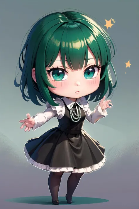 <lora:wrenchopmfubuki:1>, opmfubuki, green hair, maid, 
(kawaii:1.2), (sticker:1.2), masterpiece, best quality, (chibi:1.5),