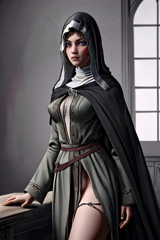nsfw, +18, 1girl ,solo, Sister_Friede , epic, sythe (masterpiece:1.2),(best quality:1.2), <lora:Sister_Friede:0.7>, <lora:SHAD2-10:0.6>,