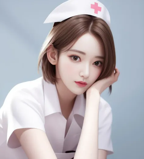 best quality, masterpiece, realistic:1.2, 1girl, solo, innocent, real face, realistic skin, detailed eyes, detailed facial features, glasses,
cowboy shot, (detail eyes), short hair, fashion girl, sexy pose,
( nurse cap), nurse uniform, nurse,
photorealistic:1.3, extremly detailed, an extremely delicate and beautiful, RAW photo, professional lighting, light on face, blurry background,
beautiful eyes, real skin, realistic face, realistic skin, detailed eyes, detailed clothes features, full body, model pose, looking at viewer,
<lora:miyawaki_SakuraLora_v20:0.7>, <lora:leSSERAFIM_SakuraV1a:0.6>, pureerosface_v1:0.2,