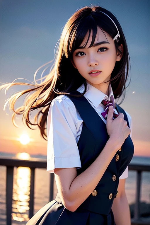 (extremely detailed CG unity 8k wallpaper), (masterpiece), (best quality), (ultra-detailed), (best illustration), (best shadow), (photorealistic:1.6), real human skin, lens flare, shade, backlighting, bloom, depth of field, natural lighting, hard focus, film grain, look at the viewer,
1 girl, 18 yo, solo focus, skinny, pale skin, soft lips, (light eyebrow:1.4),shiny brown eyes, black long hair, hair clip, small breasts, beautiful detailed sky, floating hair, library, (nose blush), beautiful detailed eyes, school uniform