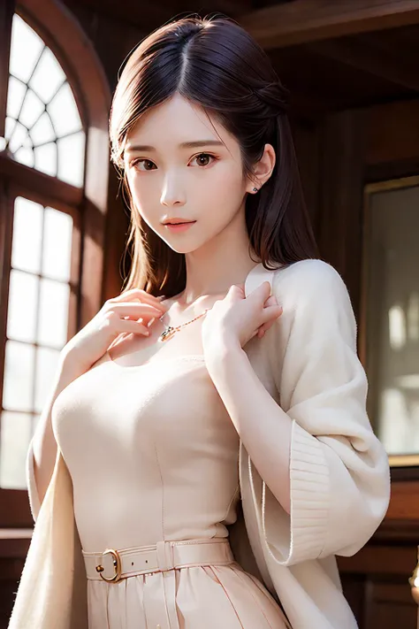 <lora:ilicheng_v1_chilloutmix_NiPrunedFp16Fix_100it_100pic:1.0>blushing embarassed smiling ilicheng,  
mouth closed, balanced eyes,
(Best quality details:1.2),realistic,8K High definition,Ultra Detailed,High quality texture,intricate details,detailed texture,finely detailed,high detail,extremely detailed cg,High quality shadow,Detailed beautiful delicate face,Detailed beautiful delicate eyes,Depth of field,Ray tracing,(a beautiful 25 age years old sexy korean taiwan girl:1),medium breast, tall_female, beautiful_legs, Glow Eyes,blush,  perfect body,skinny, 
blurry indoor background, 
yellow 
smart
Suit, 
blue 
fashionable
Long Skirt,

 open coat:1.1, [brown_skirt]:1, stockings and garterbelt:1.2, short straight hair, cozy living room, sunlight, earrings,necklace, model, looking at viewer, dynamic pose, waist up, bust up,

 ulzzang-6500-v1.1:0.01