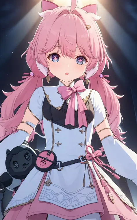 <lora:encore:1>
encore, correct anatomy, cute, +_shaped pupils, beautiful eyes, beautiful body, many details, pink bows, super detailed, atmospheric lighting, high quality, HD