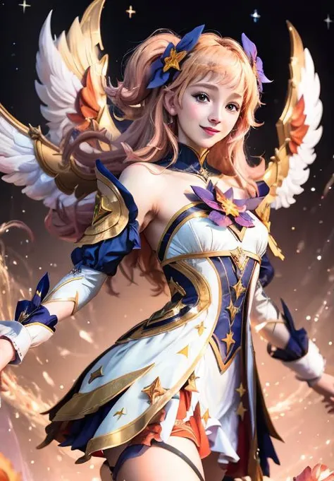 <lora:star_guardian_Seraphine:0.8>, star_guardian_Seraphine, solo, smile,, (masterpiece, best quality, absurdres, detailed, ultra-detailed:1.3)