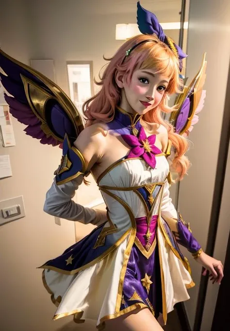 <lora:star_guardian_Seraphine:0.8>, star_guardian_Seraphine, solo, smile,, (masterpiece, best quality, absurdres, detailed, ultra-detailed:1.3)