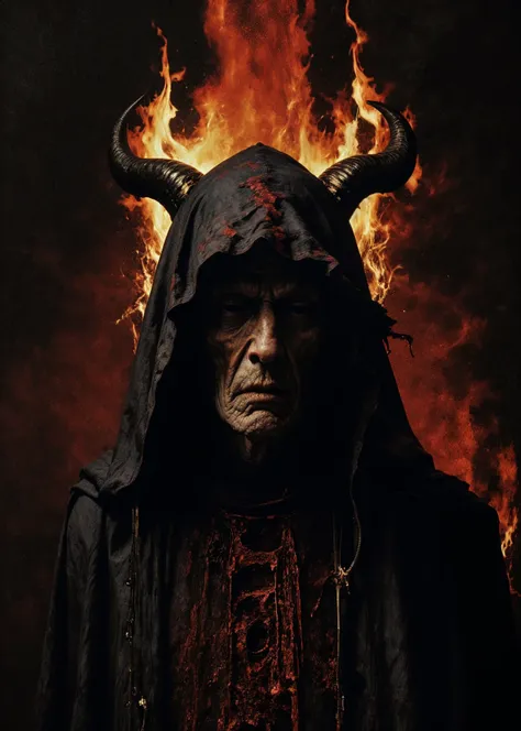 (masterpiece, best quality), darkened, solo, 1boy, upper body, male focus, horns, hood, fire, black background, facing viewer, hood up, red theme <lora:darkened:0.8> <lora:add_detail:0.7> <lora:epi_noiseoffset2:0.8>
BREAK
<lora:vergvoktre_finetuned:0.4> by vergvoktre, dramatic, gritty, nightmare, intricate details, hyperdetailed, cinematic, dark shot, film grainy, soothing tones, muted colors, technicolor