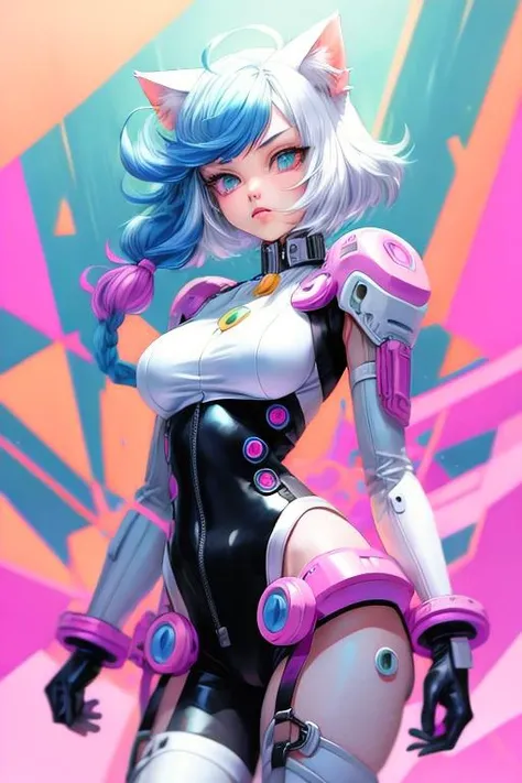 1girl, solo, kittenfuturism candypunk style, cowboy shot, best quality, masterpiece <lora:add_detail:0.5> <lora:hairdetailer:0.5>