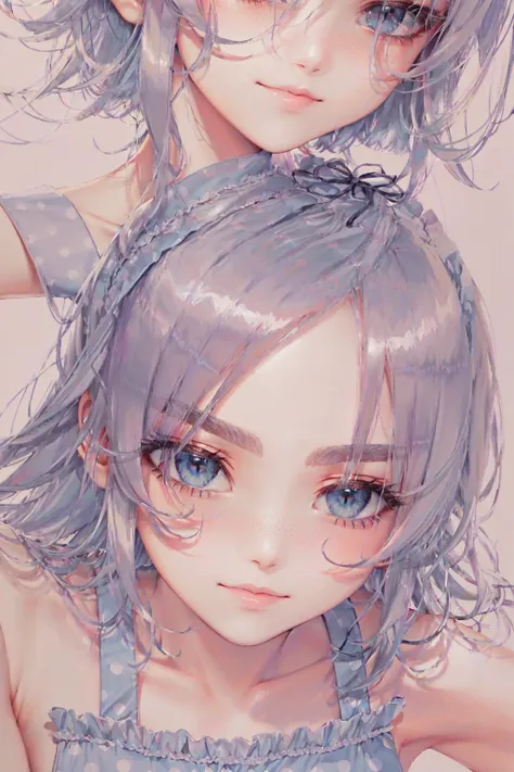 anipoma1,(masterpiece, best illustration), solo, 1girl, blue eyes, (shiny skin, soft hair), (mature, large breasts), (ganguro, tan skin), (wearing a light blue pinafore, polka dot skirt),(close up), outdoors, (scared expression), (goth makeup), freckles, black hair, dynamic angle,(extreme light and shadow, volumetric lighting, rim lighting), (daylight:.5), (sexy, seductive, smirk), mangadusk1