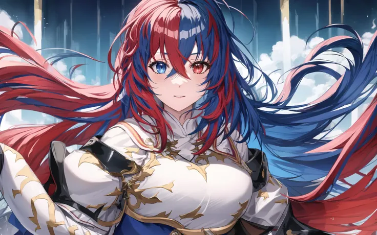masterpiece, 4k, ultra high quality cg, best quality, wide image,
<lora:Alear_Test_Feb10_8_128_704_TE00012:0.9> alear \(fire emblem\) \(female\), blue hair, red hair, blue eyes, red eyes, heterochromia,