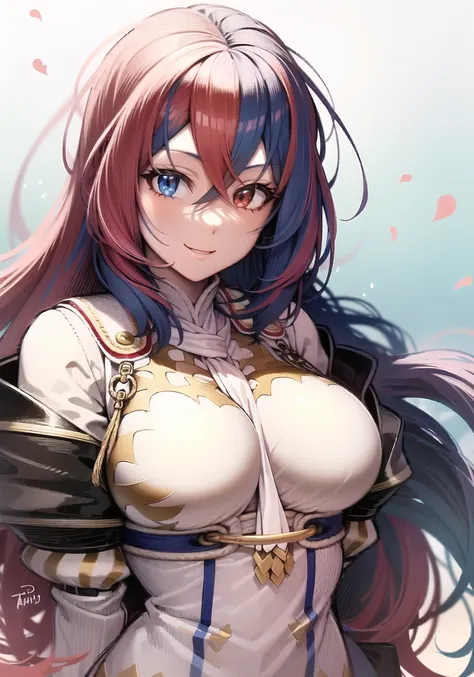 alear \(fire emblem\), Alear_F, long hair, large breasts, smile, <lora:femaleAlearFireEmblem_v10:1>