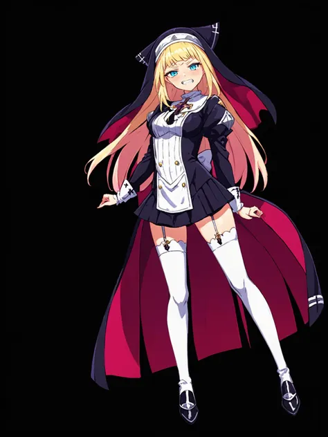 masterpiece, best quality,
(cel shading),
<lora:exorcistcharlotte.sdxl.v1:0.85>
exorcistcharlotte, solo, looking at viewer,  simple background, full body, black background, clenched teeth,
standing,