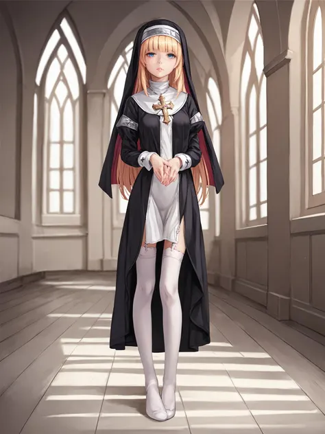 <lora:exorcistcharlotte.pony.v2:0.5> score_9, score_8_up, score_7_up,
mizukikonoe,
realistic,
exorcistcharlotte,habit,
1girl,solo,
standing,
indoors,