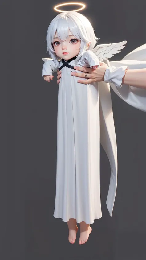 1girl,<lora:LongcatMemeSolo:1>,IncrsLcmSolo,full body,chibi,:3,full body,ahoge,long body,sundress,long hair,red eyes,white hair,(sleeves past wrists:1.2),(sleeves past fingers:1.2),long sleeves,(angel wings:1.2),angel wings,halo,simple background,white background,<lora:moesode:1>,