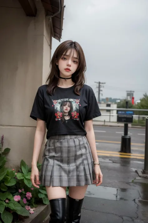 <lora:punk_v0.2:0.8>,punk,black shirt,