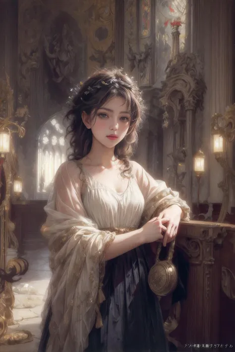 (masterpiece, official art, beautiful and aesthetic),(best quality:1.2),light on face,cinematic lighting, (1girl:1.2), Depth of field, classical, church, elegent, <lyco:GoodHands-beta2:0.8> <lora:add_detail:1> <lora:still_life_v3:0.7>