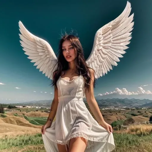 naked woman with bare breasts and shaved pubes on a body with wings on the beach, as a mystical valkyrie, um anjo celestial, angel is split in two with smoke, karol bak uhd, abrindo as asas, 3 / 4 vista da mulher com asas, dramatic lighting fantasy, anjo super largo, com asas douradas ardentes, NSFW Epic Angel Wings