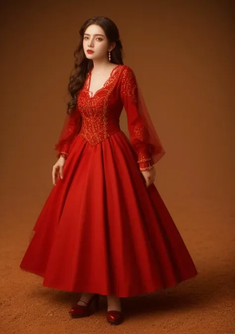 1girl,
A Portrait in Red. cowboy shot, full body,