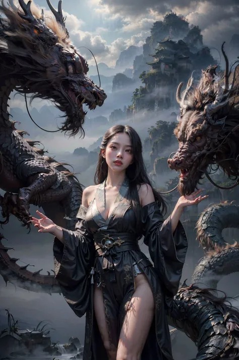 This monster lives deep in the mountain. It has a large, Body of a snake, long tail of a snake, upper body of a beautiful woman, lamia, medusa, snake woman.、
