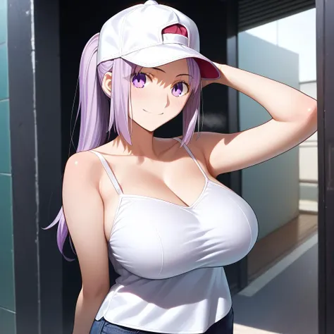 masterpiece, (huge tits), (busty), ((naked)), ((nipples)), (best quality), (solo), 1girl, reona, silver hair, purple hair , long hair, purple eyes ,(photorealistic:1.1), 8k uhd, looking a viewer, outdoors, simple backround, smile, ((pussy))