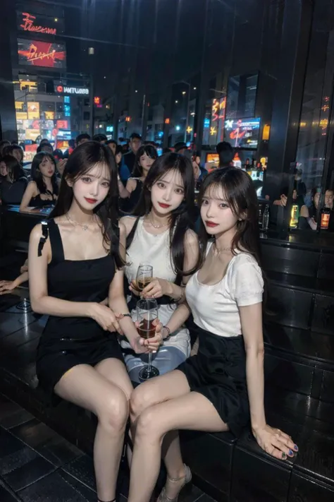 <lora:nightclub:0.7>,nightclub,(multiple girls:1.3), <lora:JapaneseDollLikeness_v15:1>