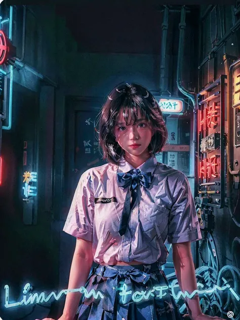 <lora:akinanakamori:0.7>, <lora:new_whitegirls:0.15>, <lora:JapaneseDollLikeness_verB:0.1>, <lora:seifuku cosplay_v2:0.2>,
<lora:moonmix_utopia30:0.8>, <lyco:neons_v1.1:0.4>, <lora:messyroom:0.3>, <lora:add_detail:0.3>,
(best quality, masterpiece, photorealistic:1.2), film photography, fujifilm, photorealistc, haze-light-1800,
analog film, cinematic lighting, depth of field, sharp camera focus on face, solo, one woman, depressed smile, blush,
beautiful face, straight hair ends, (akina nakamori's hair, short hair, black hair:1.3), golden eyes, intricate eyes, eye makeup, full body,
neonlight\(ttp\)holding a weapon gun sword, blue cute bow tie, stylish white shirt, black skirt, colorful LED light, UFO,
monitor, computer, television, random objects, machines, electric tools in background<lyco:neonlight_V1_loha_upload:0.13>,
singing on stage, wasted factory, detailed background, (cyberpunk, futuristic, messy cities, buildings, neon light in background, CyberpunkAI:1.1)