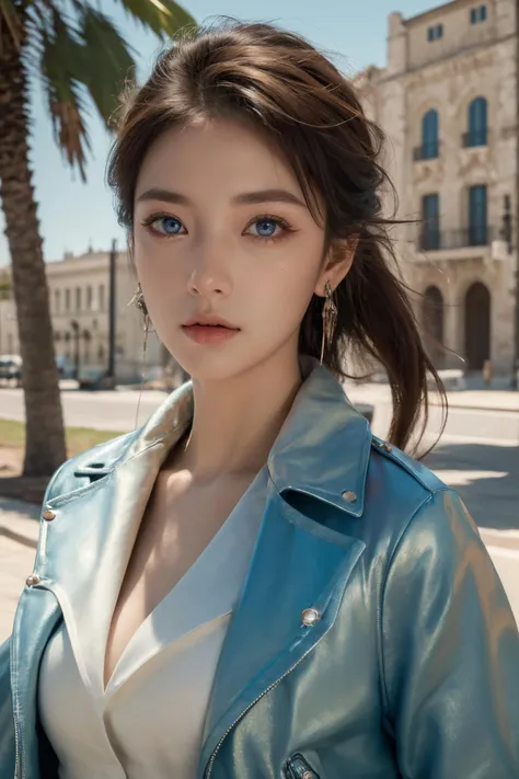 (Best Quality, Masterpiece:1.4), (Realism:1.2), (Realisitc:1.2), (Absurdres:1.2), (photorealistic:1.3), 1girl,Realistic Skin,Solo,( Very Big Eyes,beautiful detailed eyes, symmetric eyes), <lora:kda_akali:0.8>,kda_akali , (magical, magnificent, outdoors:1.3), cowboy shot,
