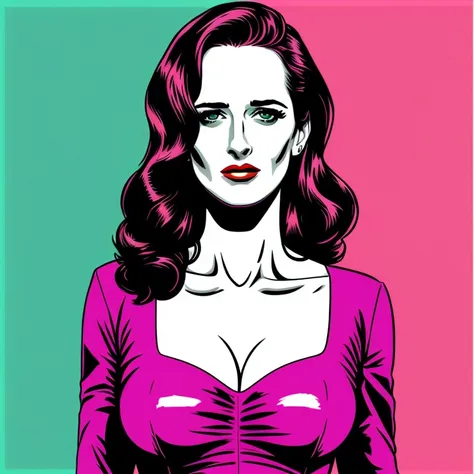 Exact, Wikihow, highlighted, delineated, a pop art painting, comic, a Eva Green