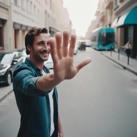 Positive: cinematic photo a photo of a man showing long fingers hands making a high five <lora:aihands:1> . 35mm photograph, film, bokeh, professional, 4k, highly detailed
