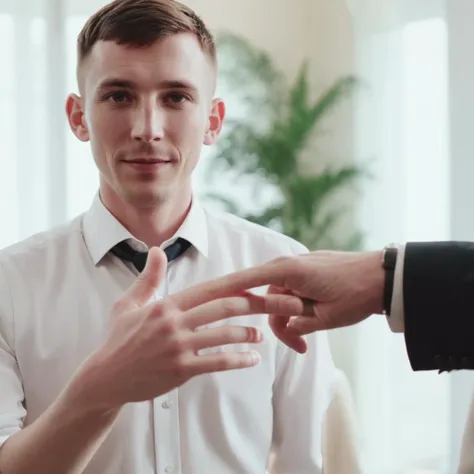 Positive: cinematic photo a photo of a man showing long fingers hands putting a ring at the wedding <lora:aihands:1> . 35mm photograph, film, bokeh, professional, 4k, highly detailed