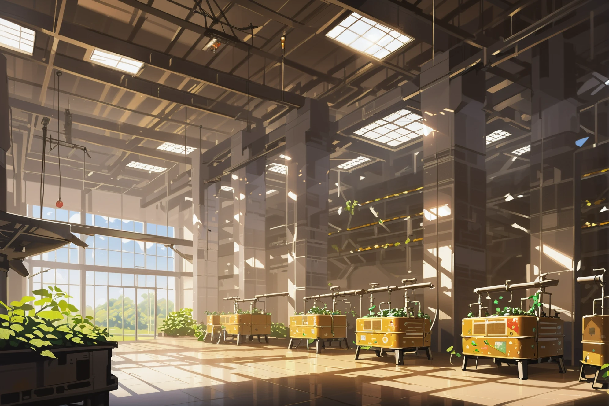 digital painting, natural sunlight, interior, in a Austere Silk worm farm<lora:EnvyBetterHiresFixXL01:0:hr=1><lora:EnvyIndustrialScifiXL01:0.9>