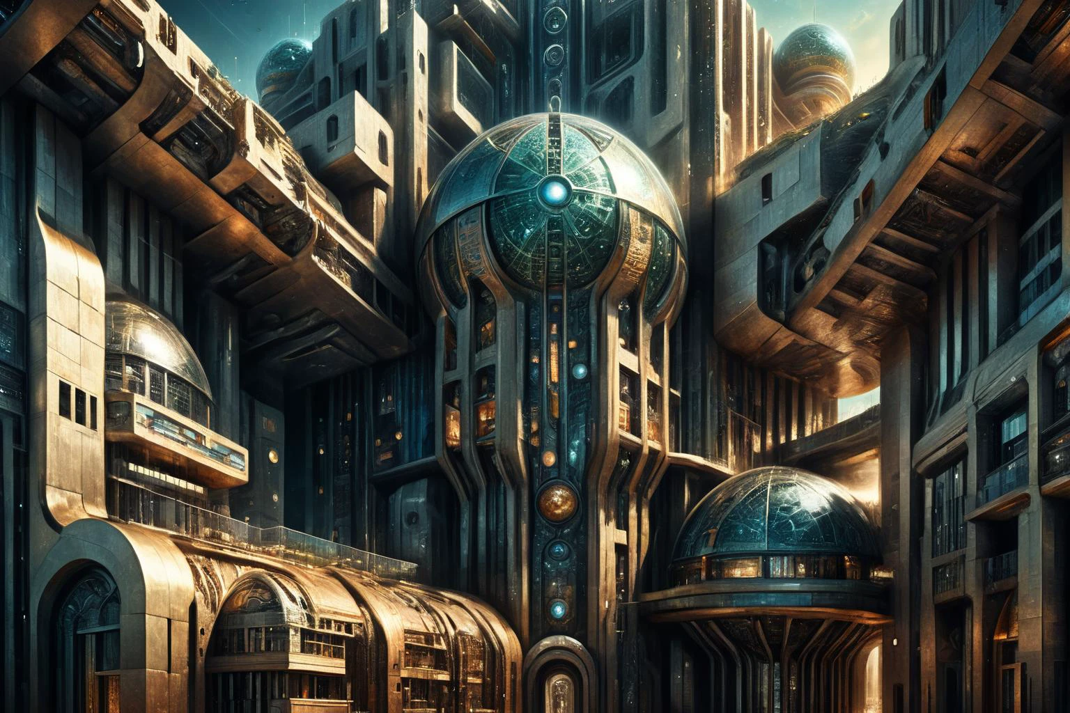 <lora:xl_more_art-full_v1:0.7>, (best quality:1.5), (hyperrealism:1.3), (intricate emotional details:1.5), (ultra detailed), (sharp focus), (sharp details), detailed digital illustration of a Quantum-locked civilization in timeless stasis, Retro, <lora:ral-colorswirl:0.7> ral-colorswirl , <lora:EnvyIndustrialScifiXL01:1>