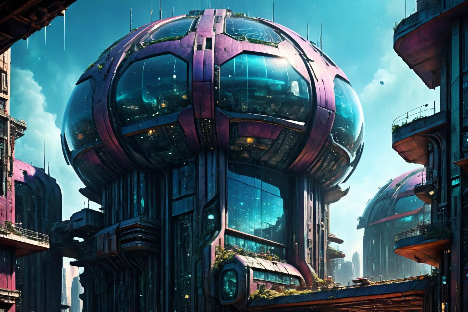 <lora:xl_more_art-full_v1:0.7>, (best quality:1.5), (hyperrealism:1.3), (intricate emotional details:1.5), (ultra detailed), (sharp focus), (sharp details), detailed digital illustration of a Astral realm where dreams come alive, Postcyberpunk, <lora:fracolor:0.7> fracolor , <lora:EnvyIndustrialScifiXL01:1>