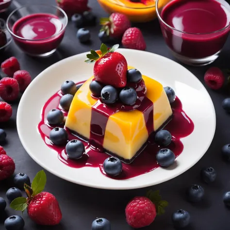 Pudding,seductive gloss,
The top of the pudding is made from a small piece of fresh fruit,<lora:cake:0.8>