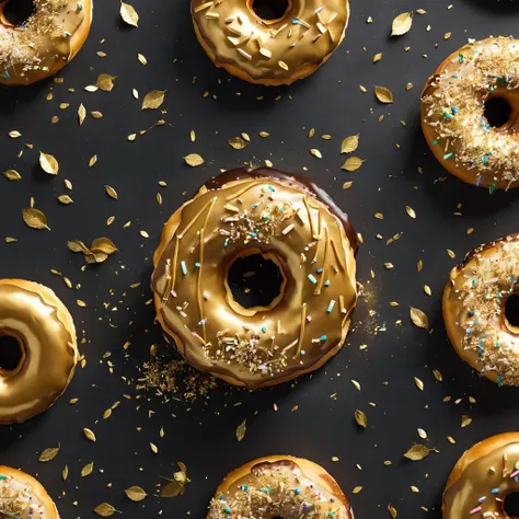 a golden donut,<lora:cake:0.8>